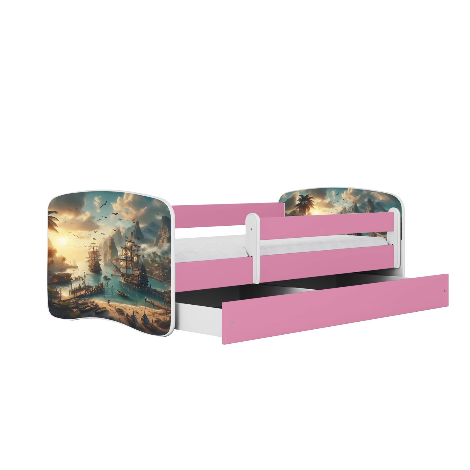 Łóżko dziecięce Babydreams - Statek Bez szuflady 160/80, Różowy, bez materaca