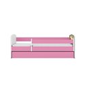 Łóżko dziecięce Babydreams - Statek Bez szuflady 180/80, Różowy, Materac pianka lateks 180/80/10 - materac średniej twardości (+