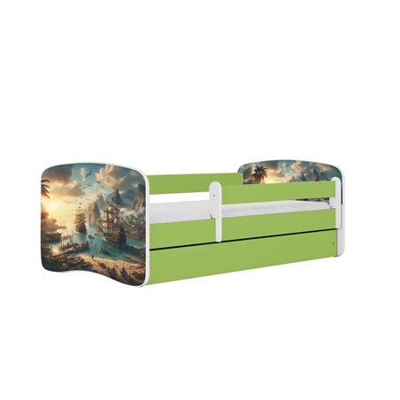 Łóżko dziecięce Babydreams - Statek Bez szuflady 180/80, Zielony, bez materaca