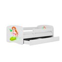 Łóżko dziecięce Babydreams - Syrenka Z szufladą 160/80, Biały, Materac piankowy 160/80/8 - materac średniej twardości (+100zł)
