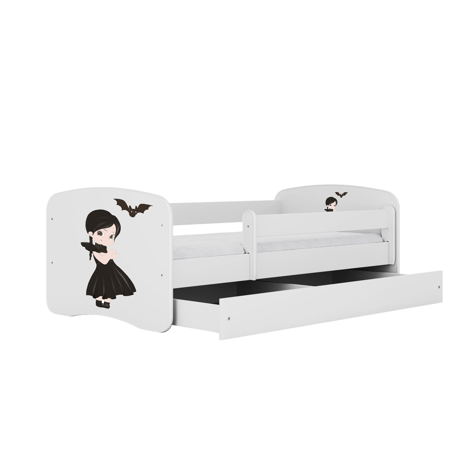 Łóżko dziecięce Babydreams - Wednesday Bez szuflady 140/70, Biały, Materac piankowy 140/70/8 - materac średniej twardości (+80zł