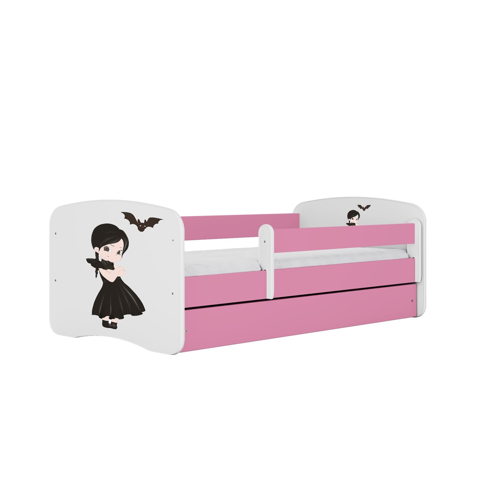 Łóżko dziecięce Babydreams - Wednesday Bez szuflady 180/80, Różowy, Materac piankowy 180/80/8 - materac średniej twardości (+120