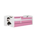 Łóżko dziecięce Babydreams - Wednesday Z szufladą 160/80, Różowy, Materac pianka lateks kokos 160/80/10 - materac średniej tward