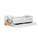 Łóżko dziecięce Babydreams - Zwierzęta Bez szuflady 140/70, Biały, Materac pianka kokos 140/70/9 - materac średniej twardości (+