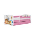 Łóżko dziecięce Babydreams - Zwierzęta Z szufladą 140/70, Różowy, Materac pianka lateks 140/70/9 - materac średniej twardości (+