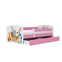 Łóżko dziecięce Babydreams - Zwierzęta Z szufladą 180/80, Różowy, Materac piankowy 180/80/8 - materac średniej twardości (+120zł