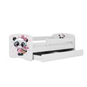 Łóżko dziecięce Babydreams - Panda Z szufladą 160/80, Biały, Materac pianka kokos 160/80/9 - materac średniej twardości (+299zł)
