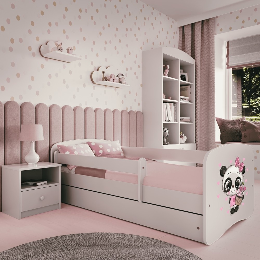 Łóżko dziecięce Babydreams Panda - 180/80, kolor biały, materac piankowy