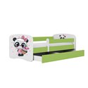 Łóżko dziecięce Babydreams - Panda Z szufladą 180/80, Zielony, Materac pianka kokos 180/90/9 - materac średniej twardości (+349z
