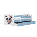 Łóżko dziecięce Babydreams - Panda Bez szuflady 160/80, Niebieski, Materac pianka lateks kokos 160/80/10 - materac średniej twar