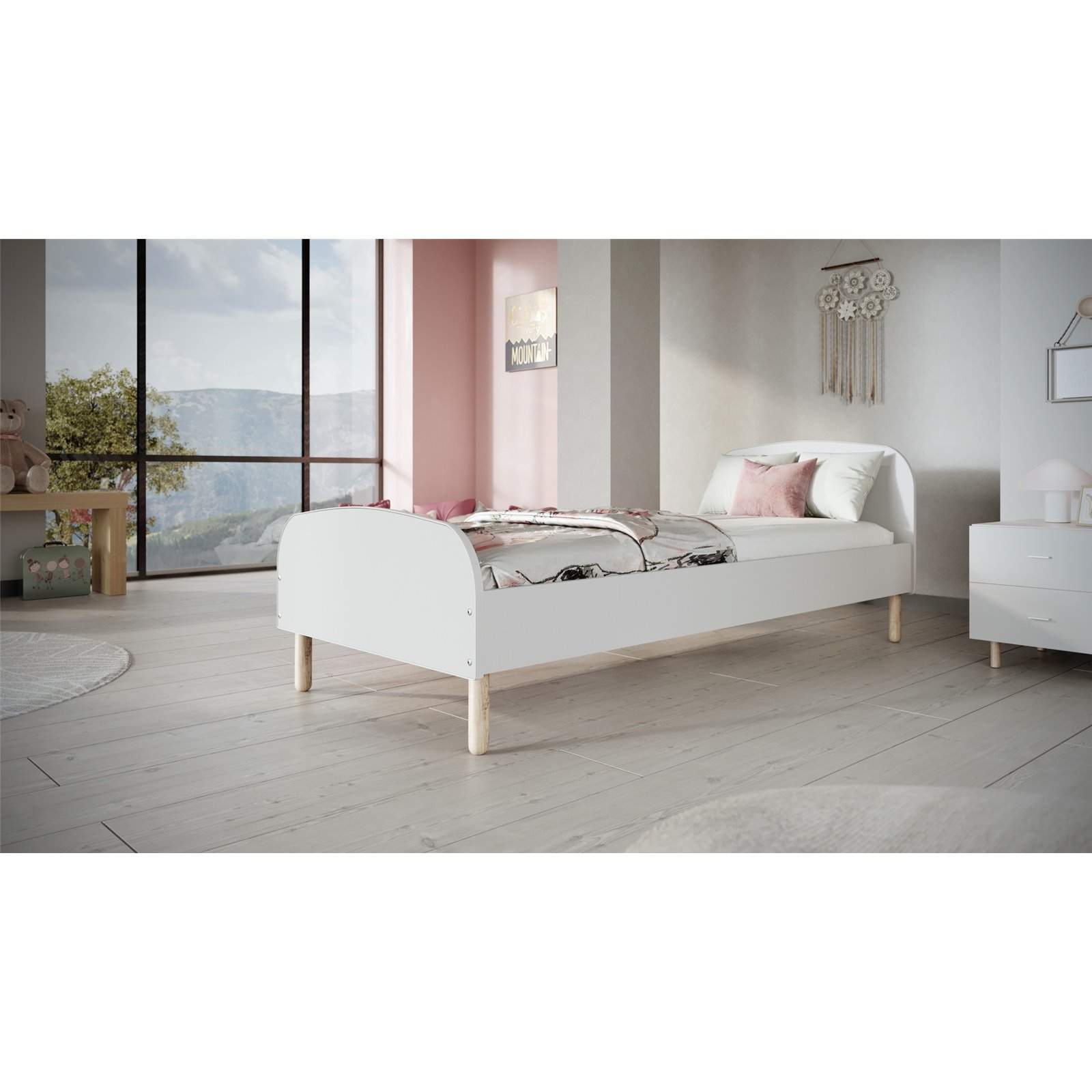 Łóżko Emma 180x90, Materac piankowy 180/90/8 - materac średniej twardości (+130zł)