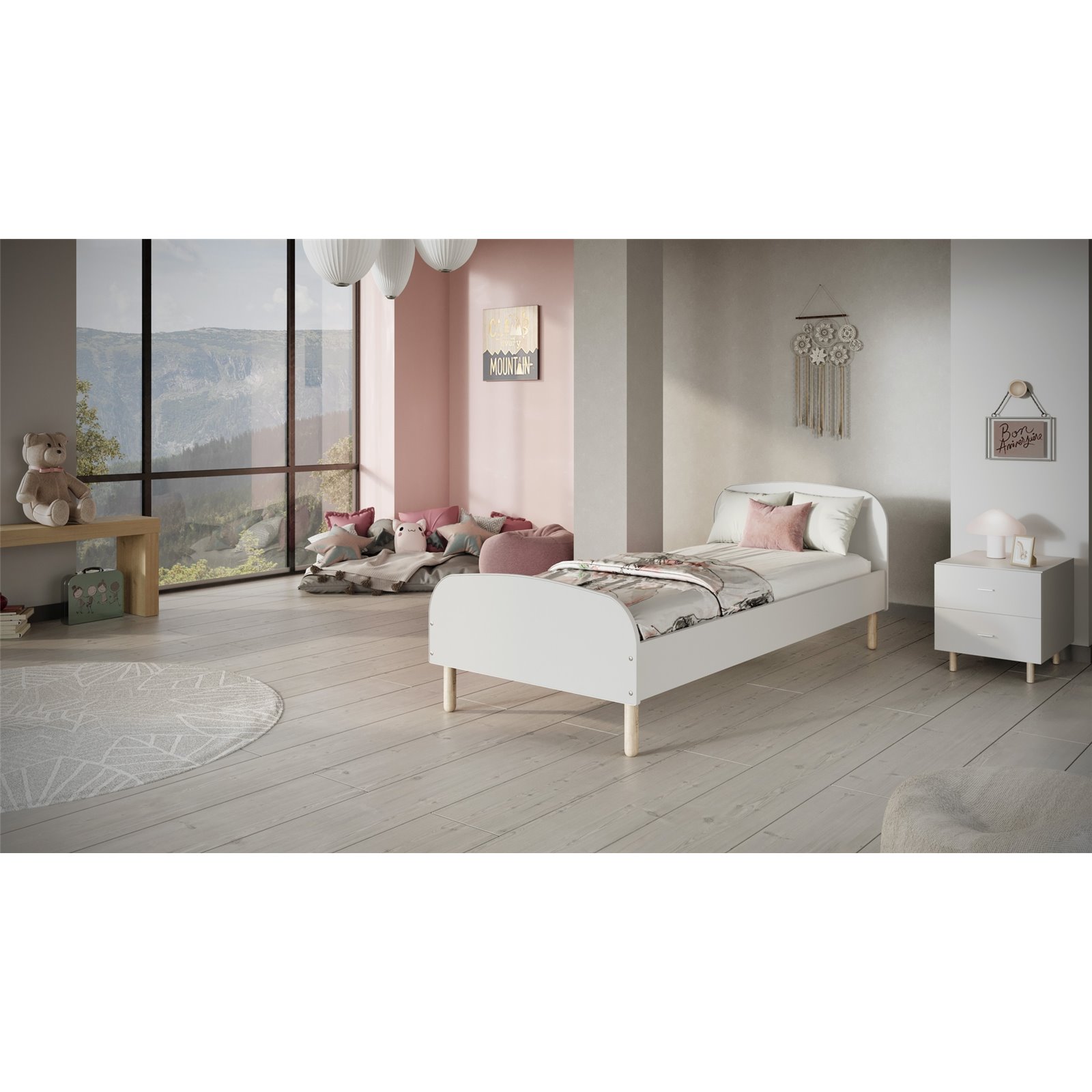 Łóżko Emma 180x90, Materac piankowy 180/90/8 - materac średniej twardości (+130zł)