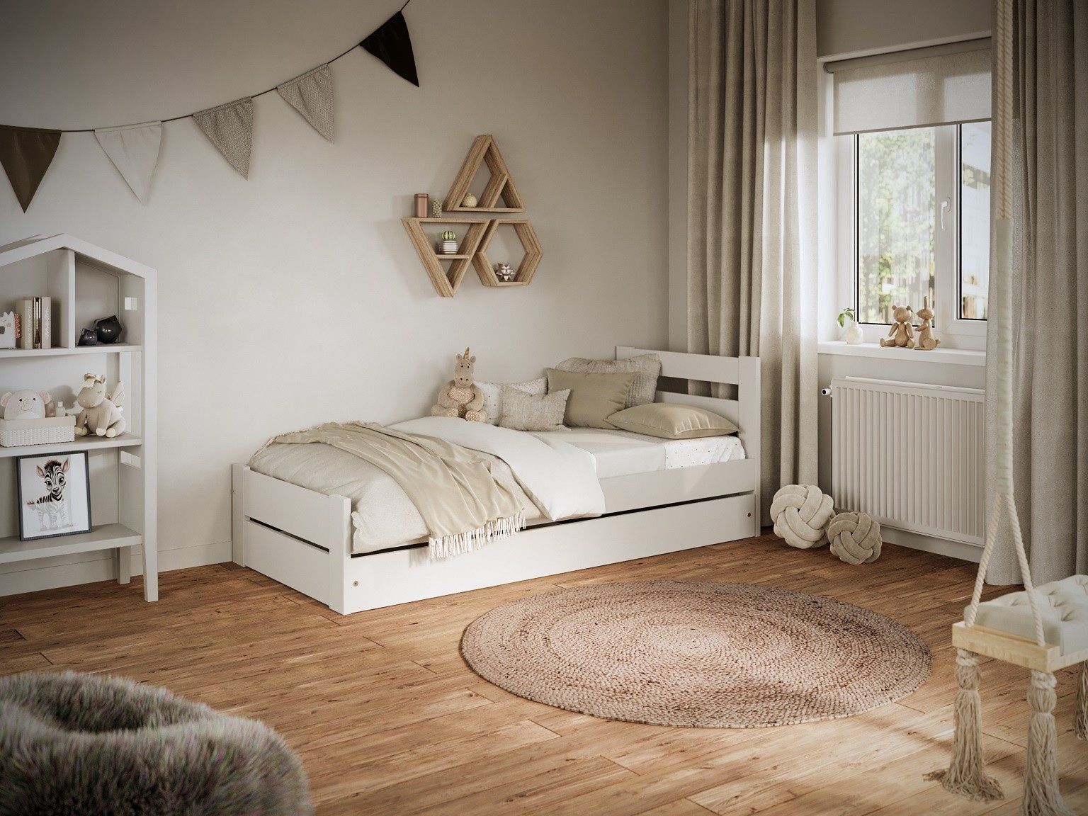 Łóżko Emil - 160x80, materac piankowo-kokosowy