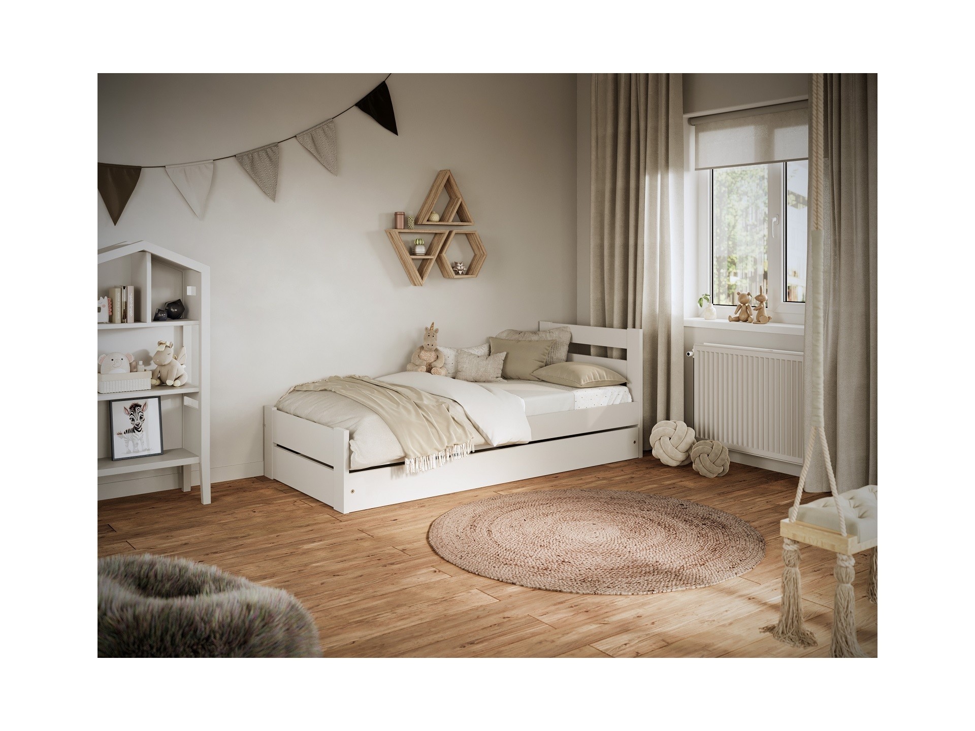 Łóżko Emil - 160x80, materac piankowo-lateksowo-kokosowy