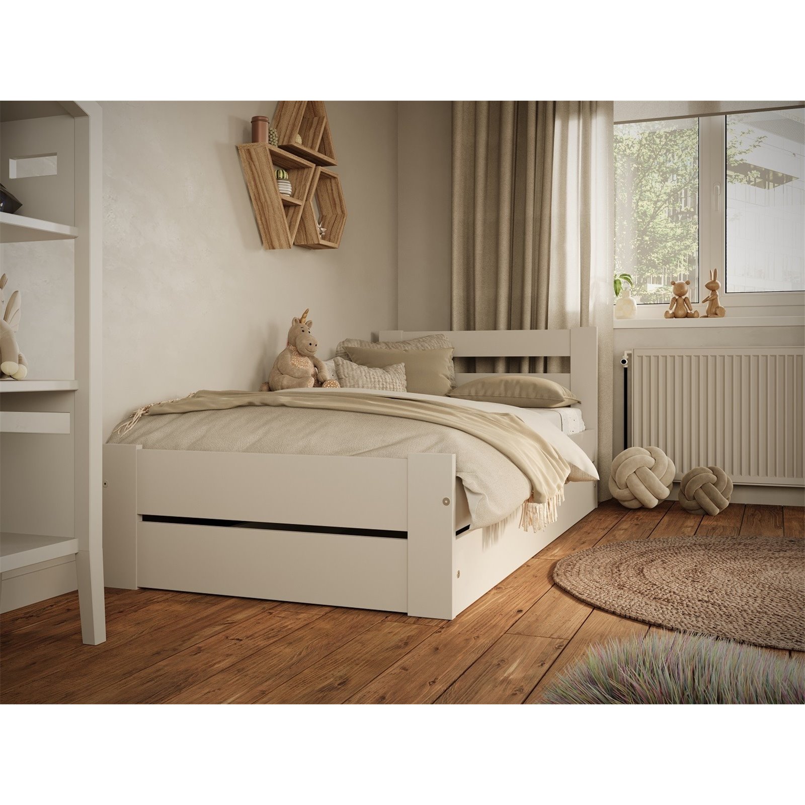 Łóżko Emil 180x90, Materac piankowy 180/80/8 - materac średniej twardości (+120zł)