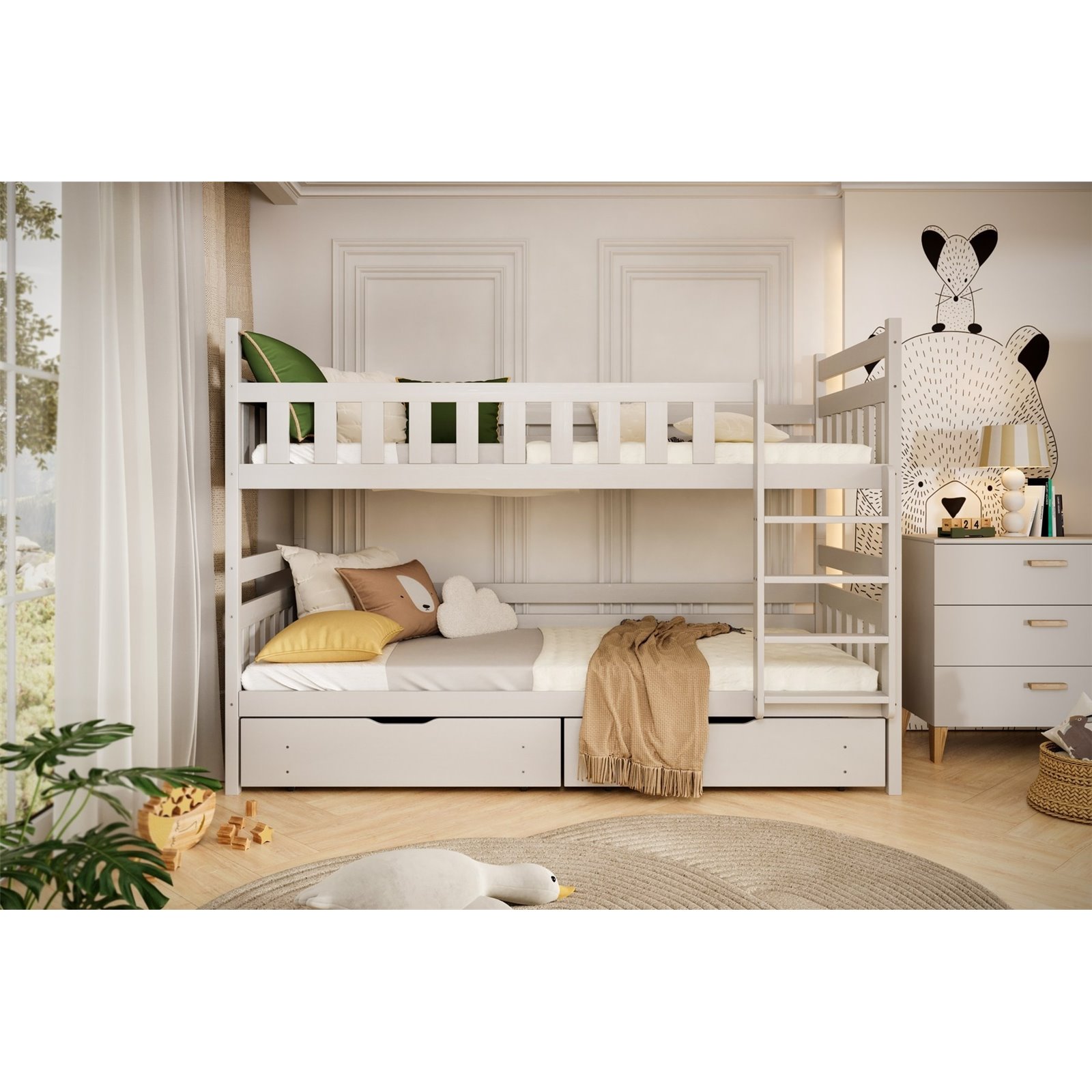 Łóżko Filip 160x80, Biały, Materac pianka kokos 160/80/9 - materac średniej twardości (+299zł)