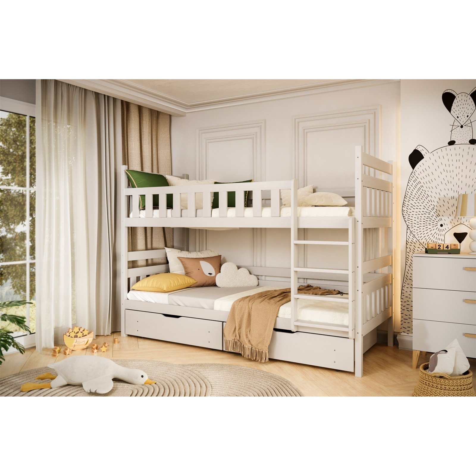 Łóżko Filip 160x80, Biały, Materac pianka kokos 160/80/9 - materac średniej twardości (+299zł)