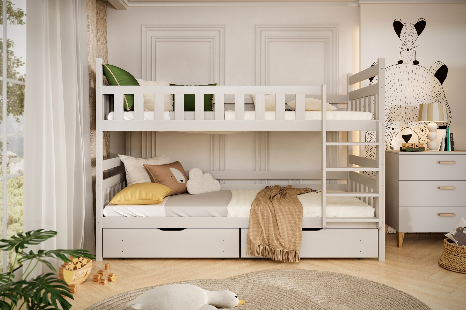 Łóżko Filip - 200x80, kolor biały