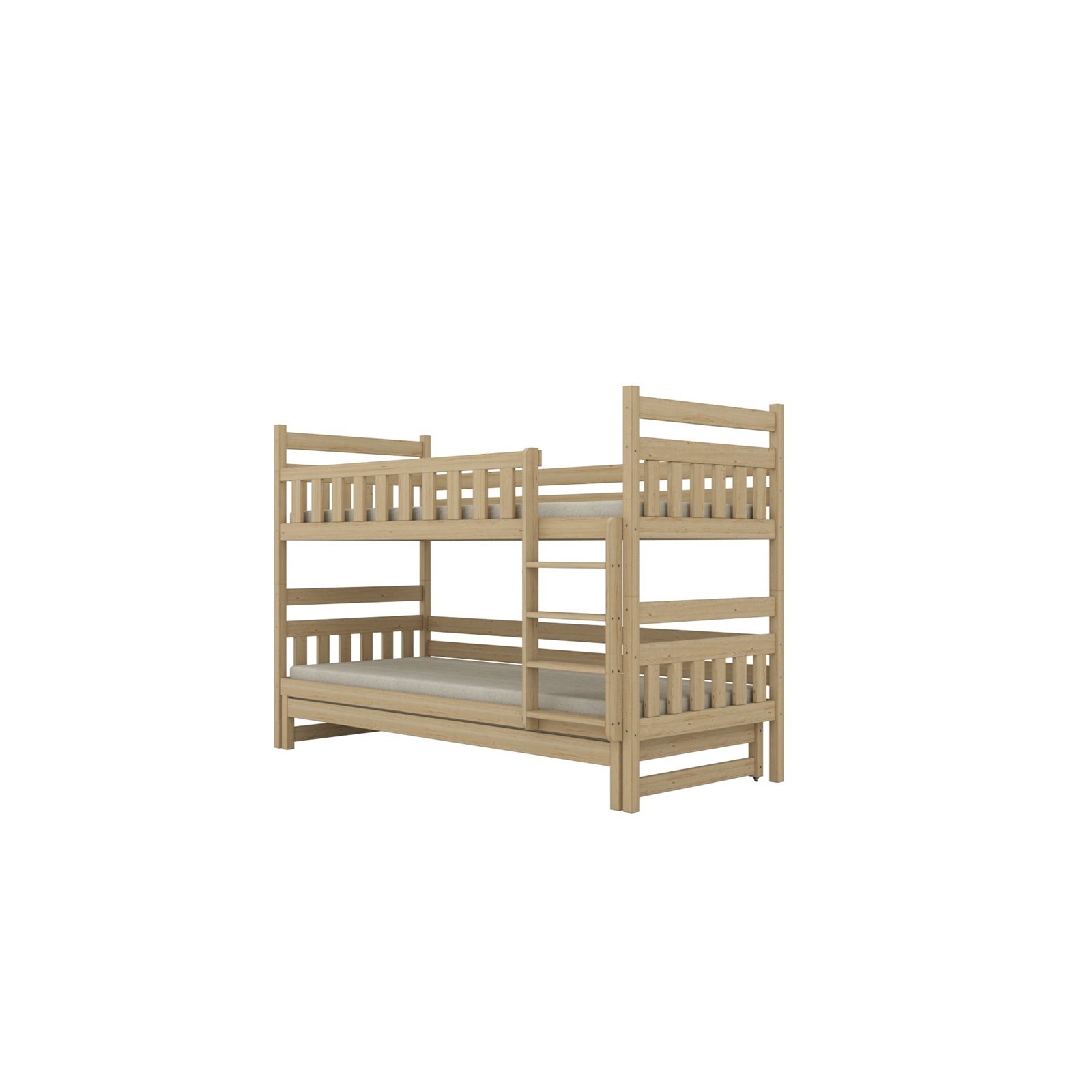 Łóżko Filip 160x80, Naturalny lakierowany, Materac pianka lateks 160/80/9 - materac średniej twardości (+449zł)