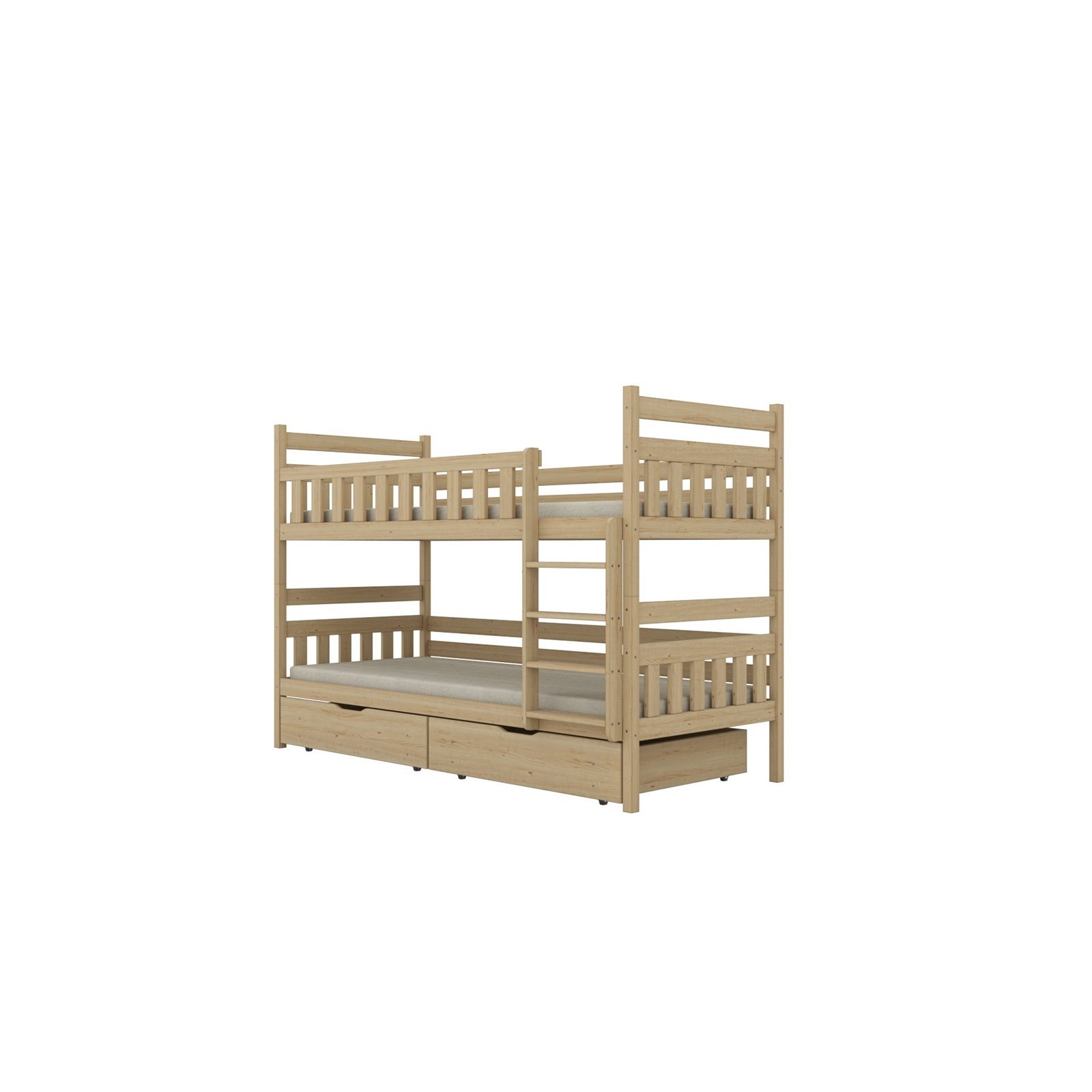 Łóżko Filip 180x80, Naturalny lakierowany, Materac pianka lateks 180/80/10 - materac średniej twardości (+499zł)