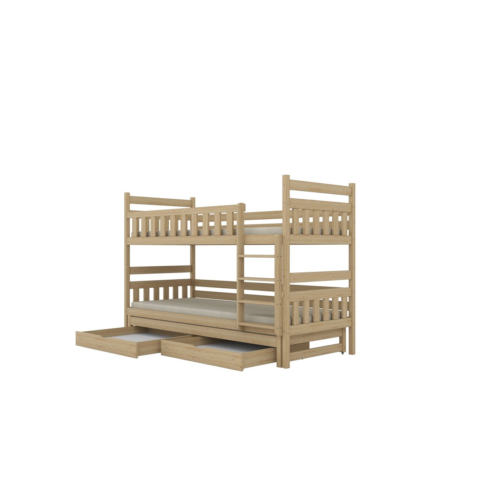 Łóżko Filip 180x80, Naturalny nielakierowany, Bez materaca