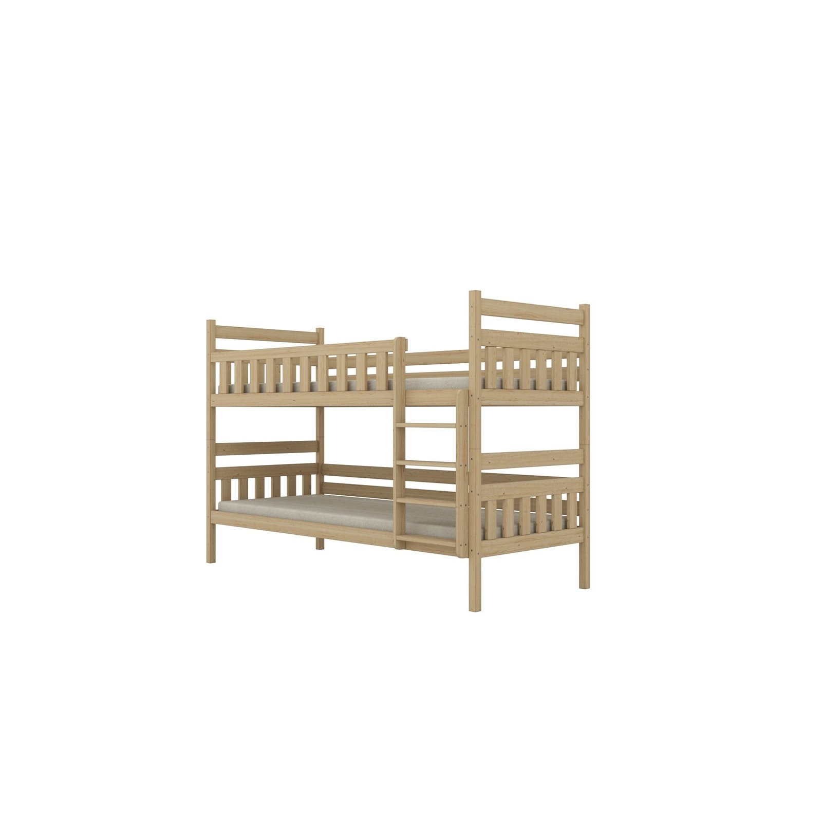 Łóżko Filip 200x80, Naturalny nielakierowany, Materac pianka lateks kokos 200/80/10 - materac średniej twardości (+579zł)