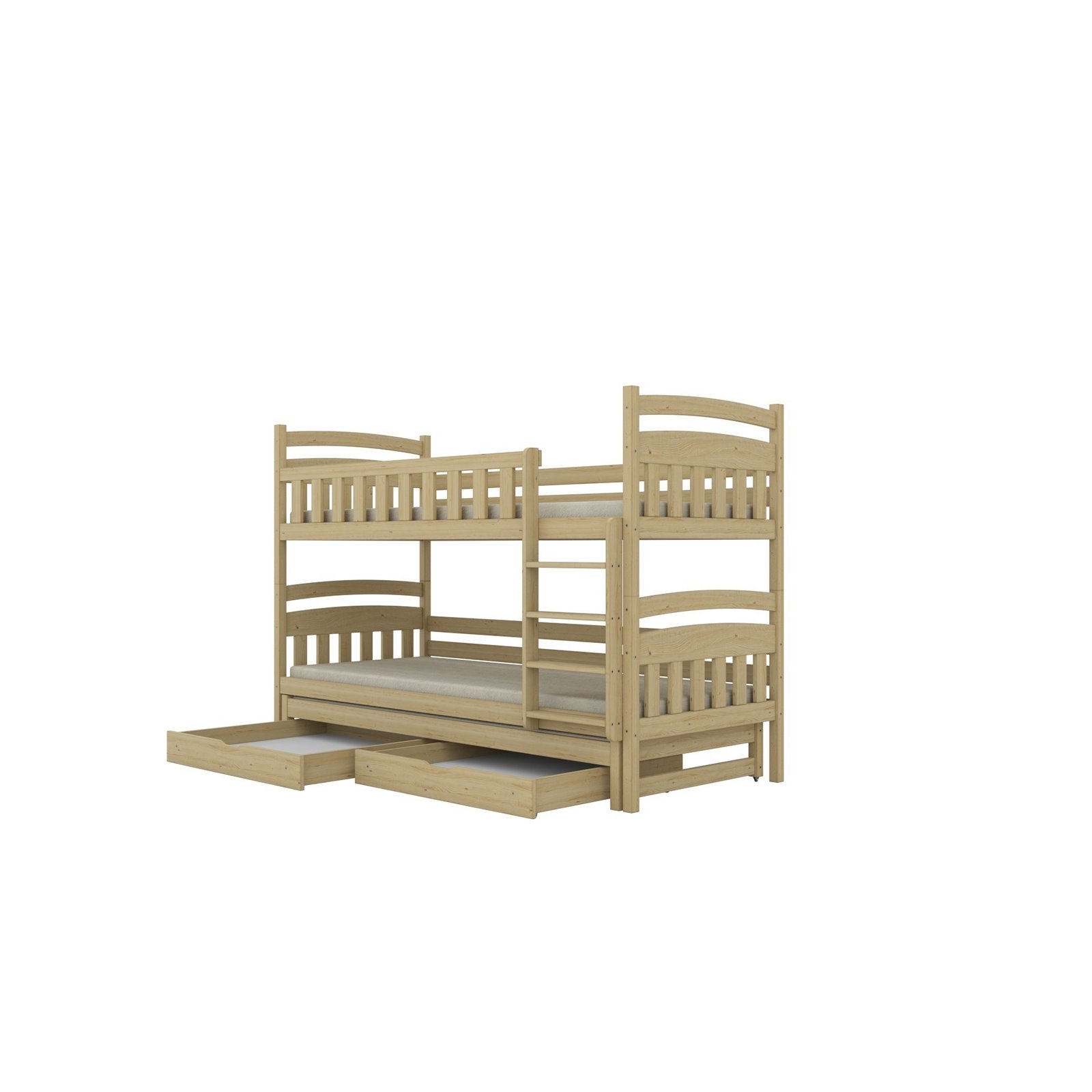 Łóżko Laura 160x80, Naturalny nielakierowany, Materac pianka lateks kokos 160/80/10 - materac średniej twardości (+479zł)