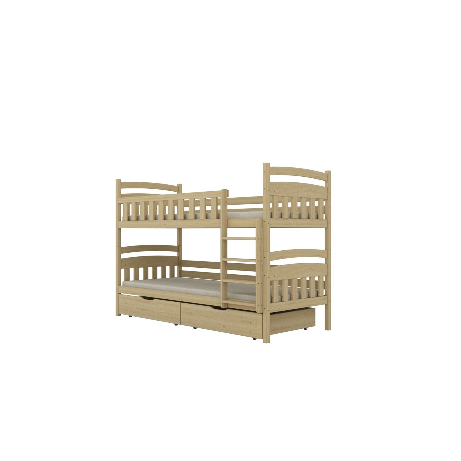 Łóżko Laura 160x80, Naturalny nielakierowany, Materac pianka kokos 160/80/9 - materac średniej twardości (+299zł)