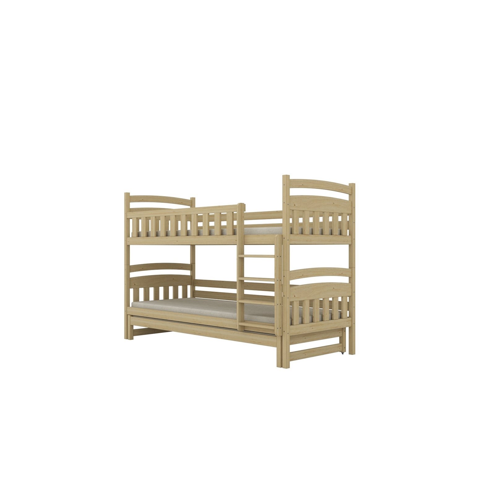 Łóżko Laura 200x80, Naturalny nielakierowany, Materac pianka kokos 200/80/8 - materac średniej twardości (+399zł)