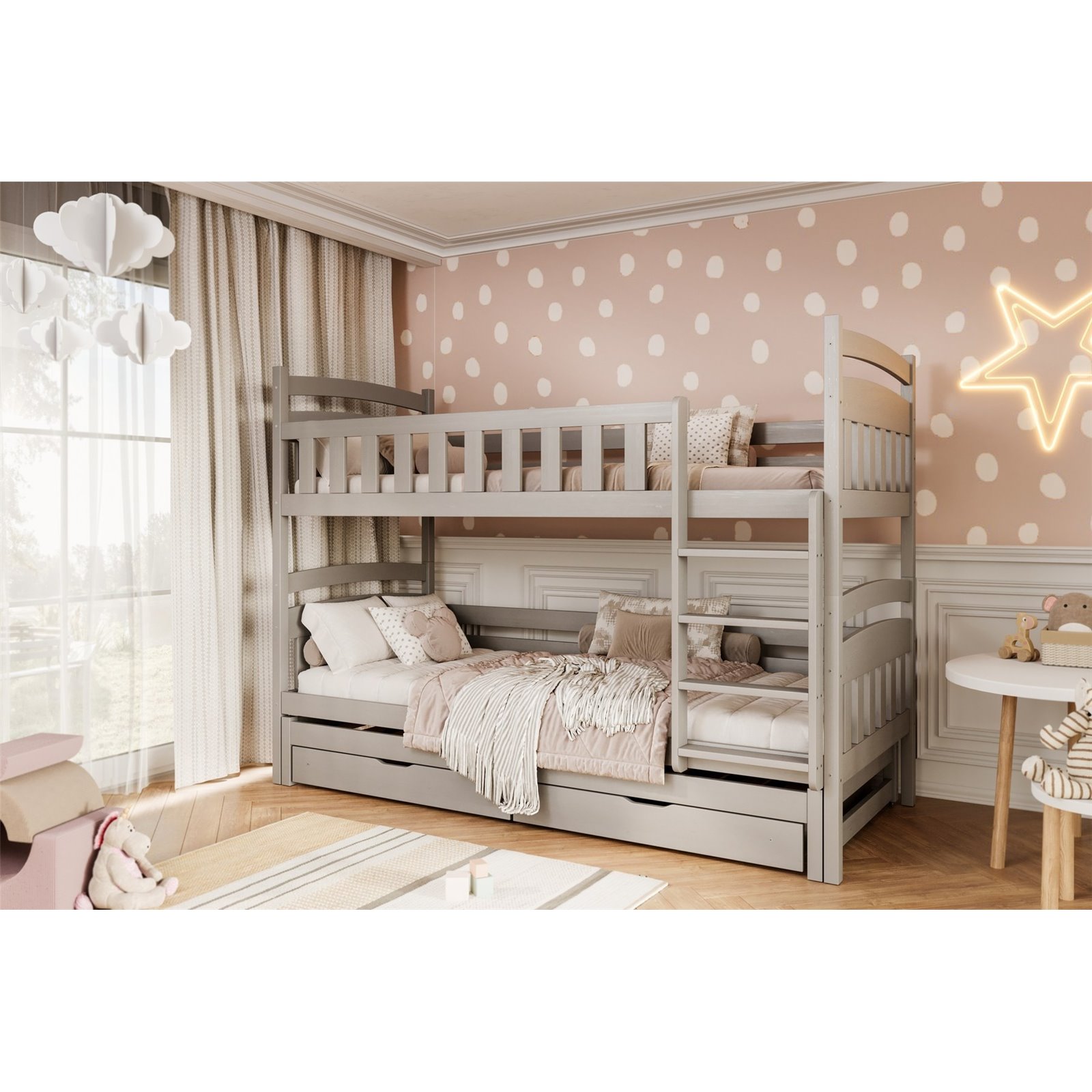 Łóżko Laura 180x80, Szary, Bez materaca