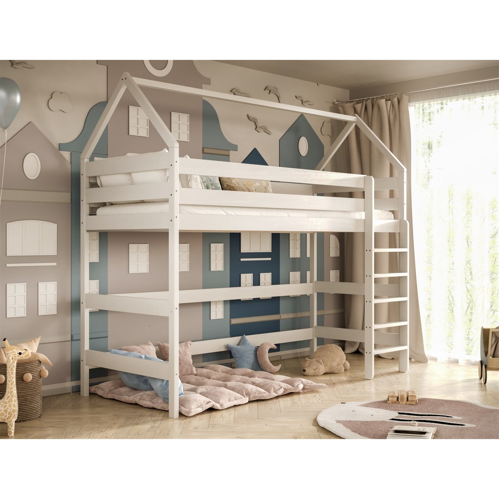 Łóżko Eryk 2 160x80, Biały, Materac pianka lateks 160/80/9 - materac średniej twardości (+449zł)