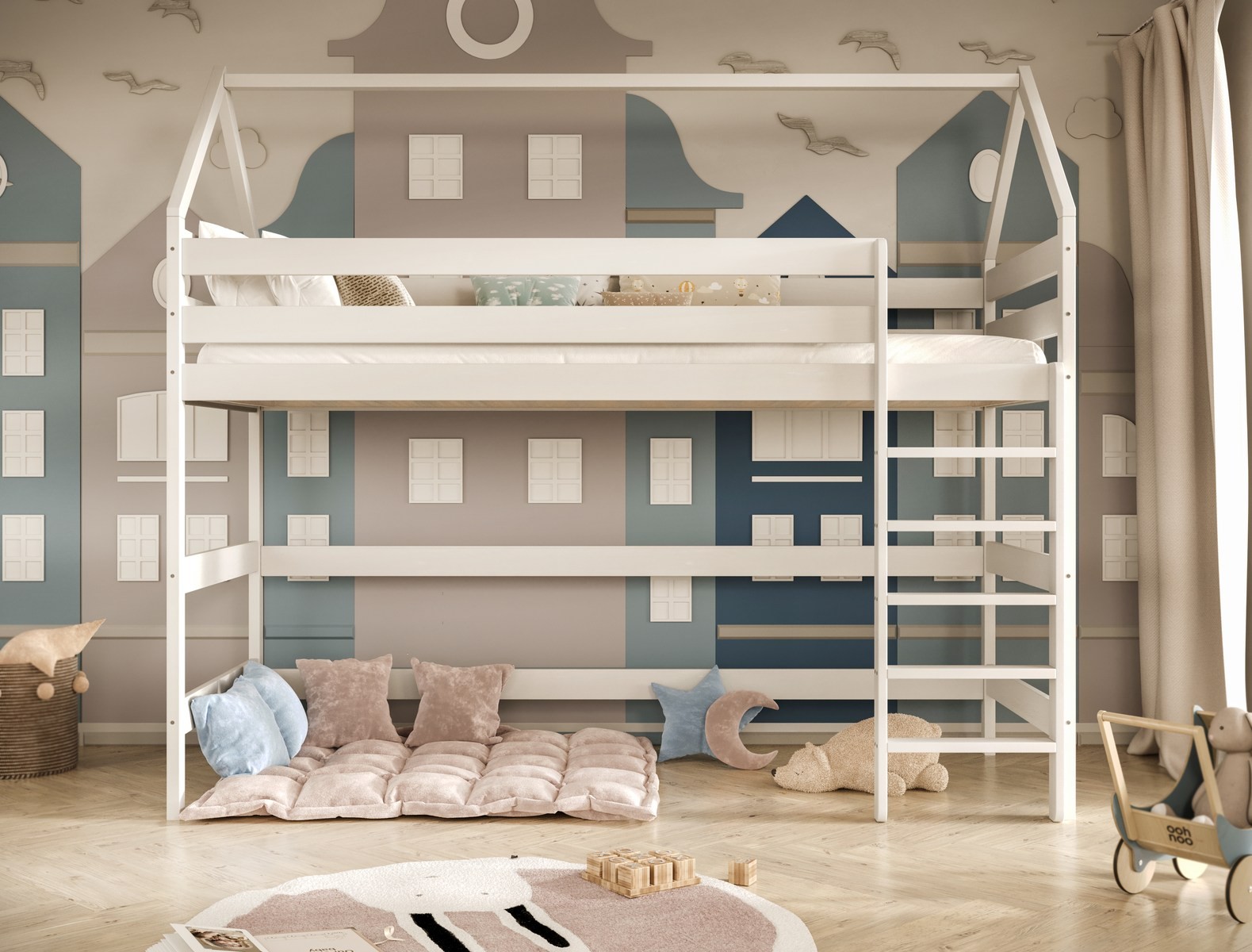 Łóżko Eryk 2 - 200x80, kolor biały, materac piankowo-lateksowo-kokosowy