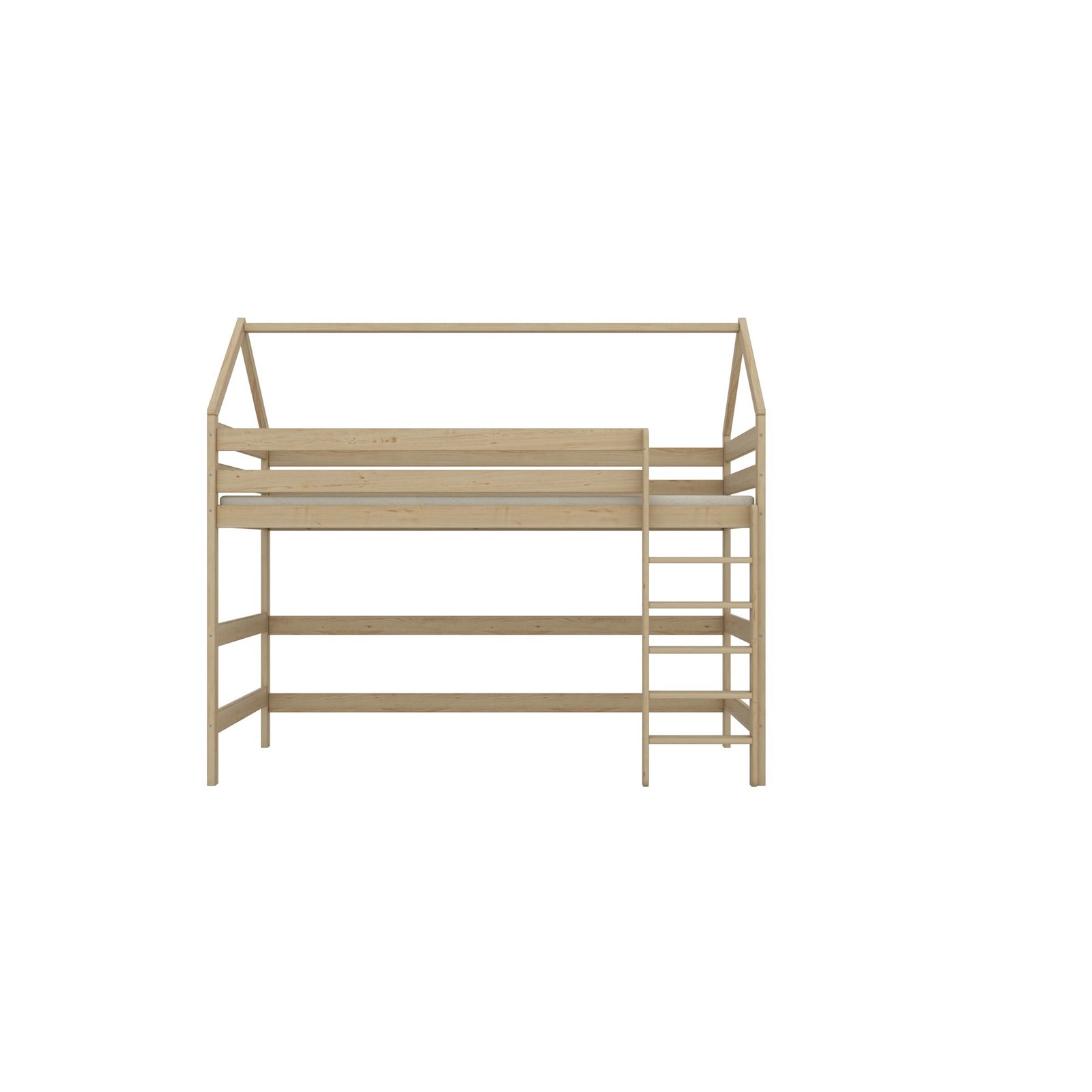 Łóżko Eryk 2 180x80, Naturalny lakierowany, Bez materaca