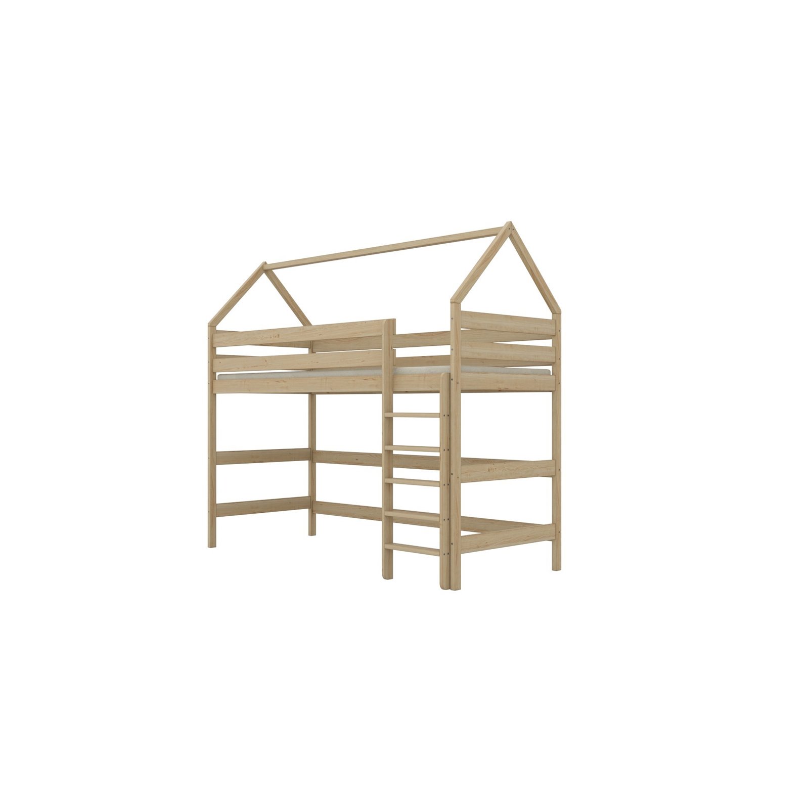 Łóżko Eryk 2 200x80, Naturalny lakierowany, Bez materaca