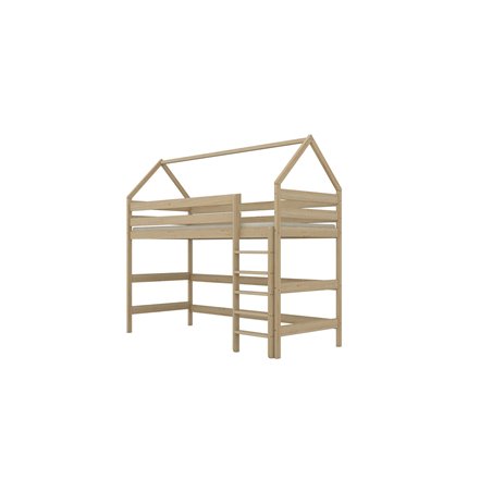 Łóżko Eryk 2 180x80, Naturalny nielakierowany, Materac piankowy 180/80/8 - materac średniej twardości (+120zł)