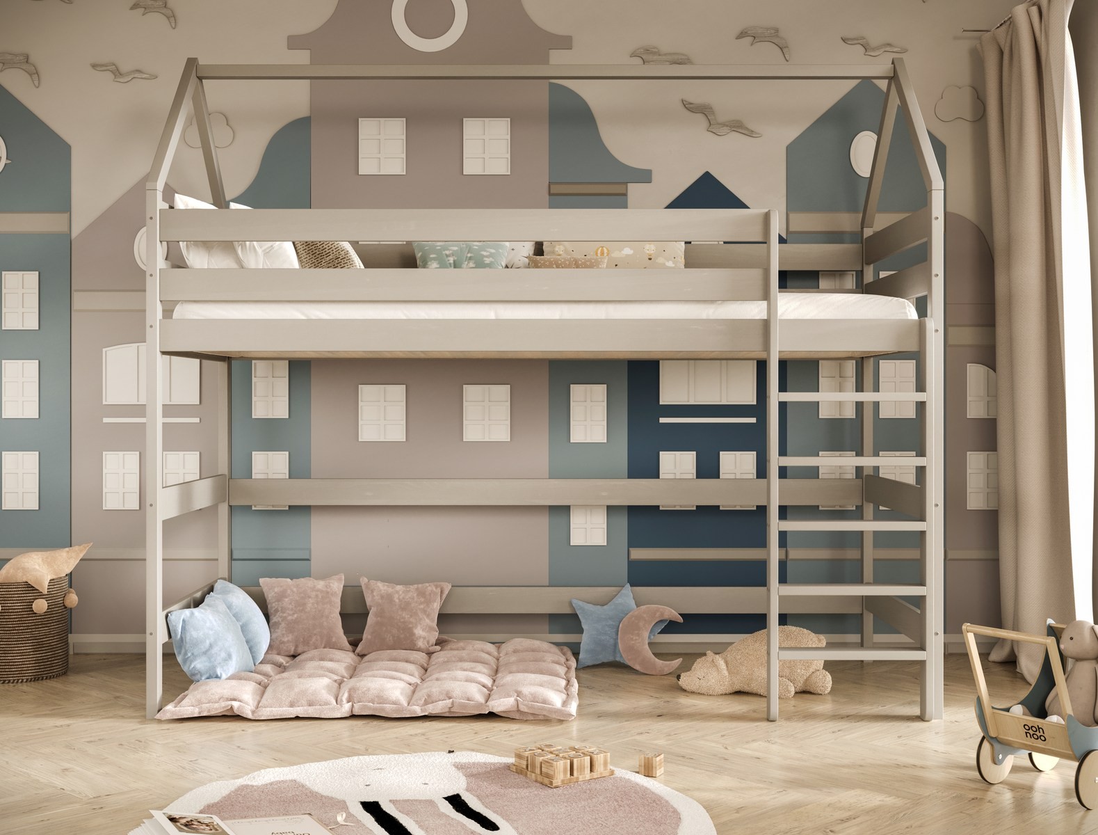 Łóżko Eryk 2 - 200x80, kolor szary, materac piankowo-lateksowo-kokosowy