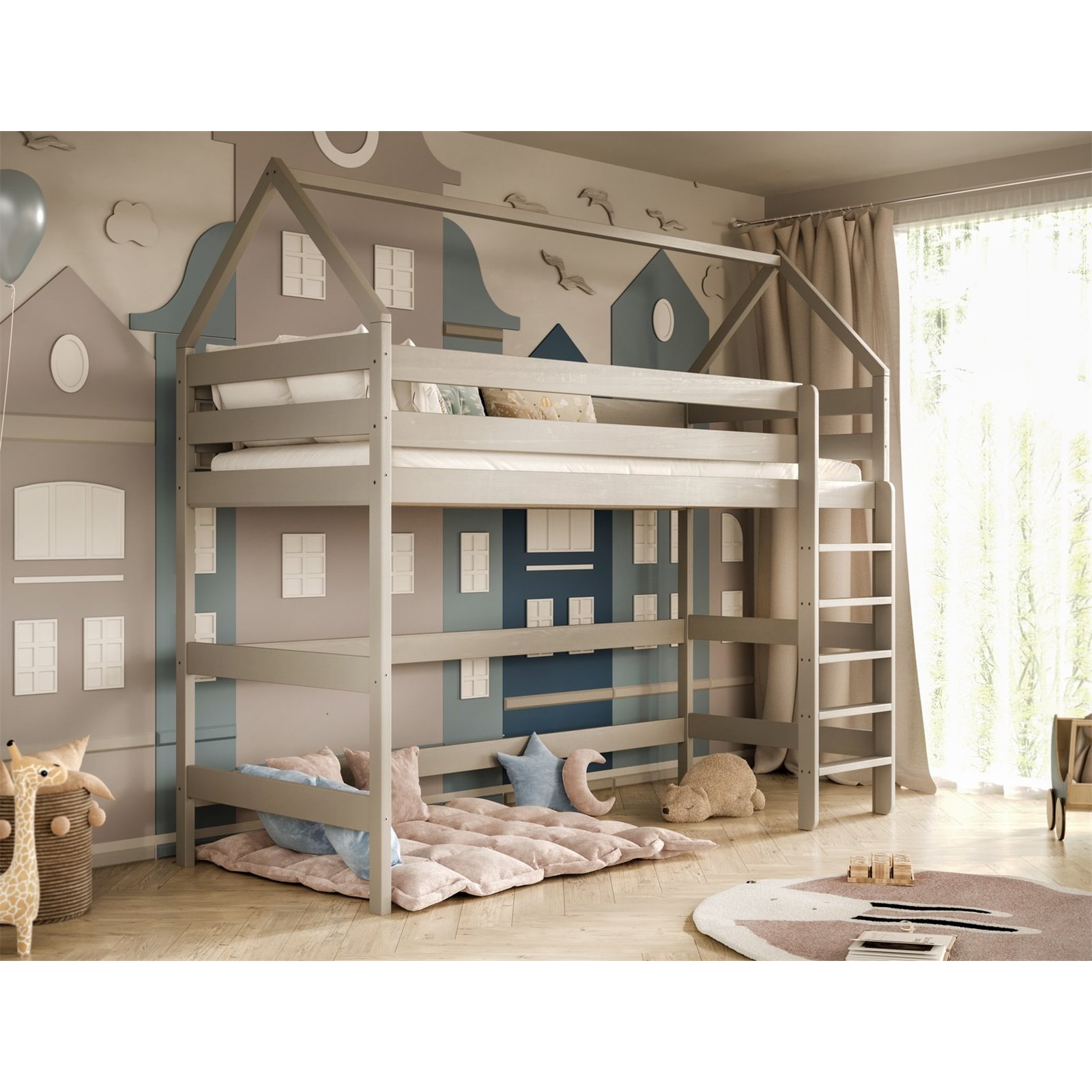 Łóżko Eryk 2 200x90, Szary, Materac pianka kokos 200/90/8 - materac średniej twardości (+399zł)