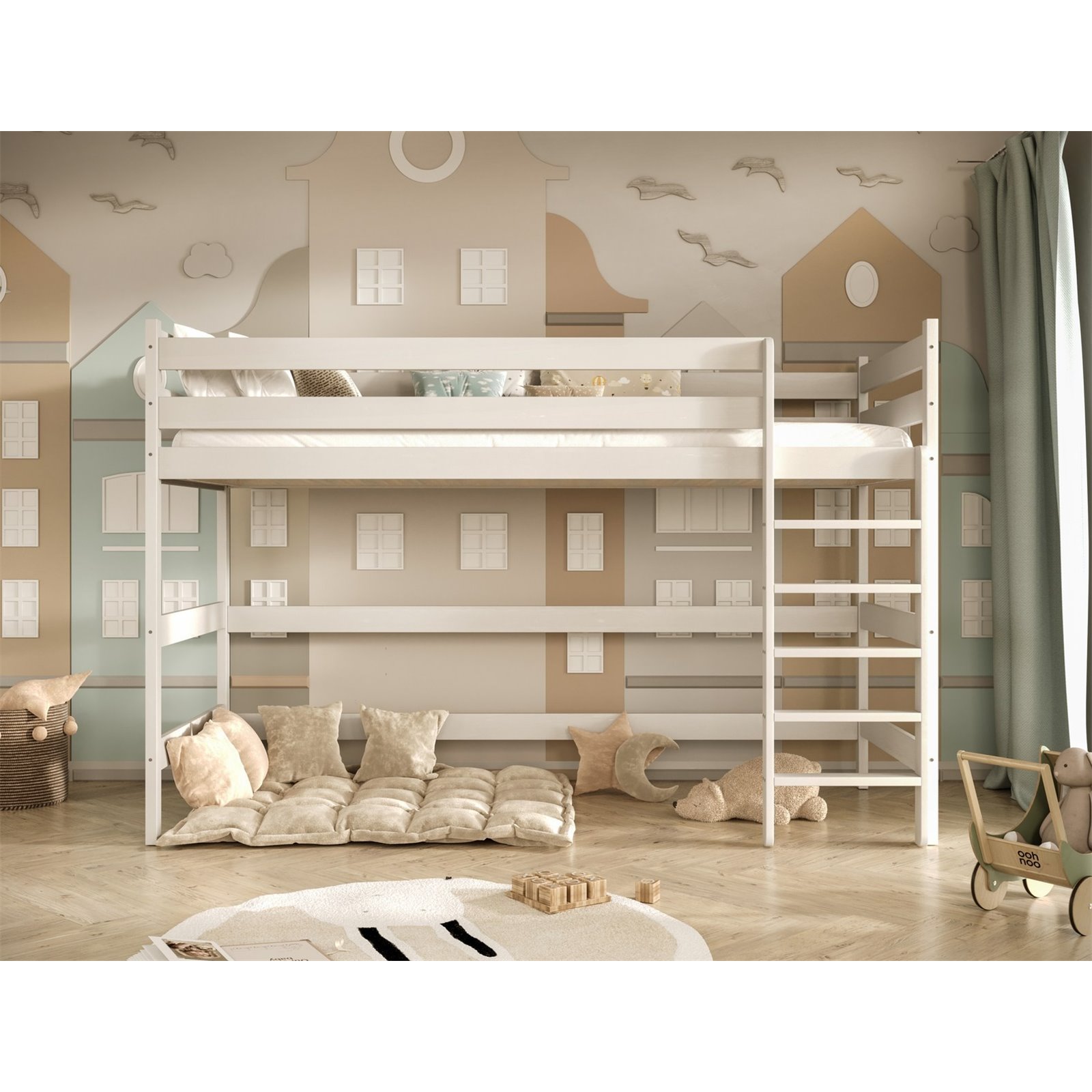 Łóżko Antek 2 180x90, Biały, Materac piankowy 180/90/8 - materac średniej twardości (+130zł)