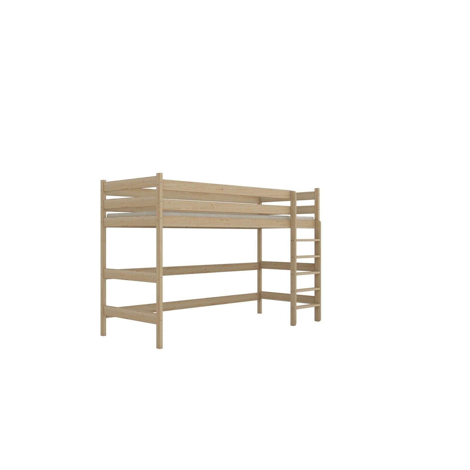 Łóżko Antek 2 160x80, Naturalny nielakierowany, Materac piankowy 160/80/8 - materac średniej twardości (+100zł)