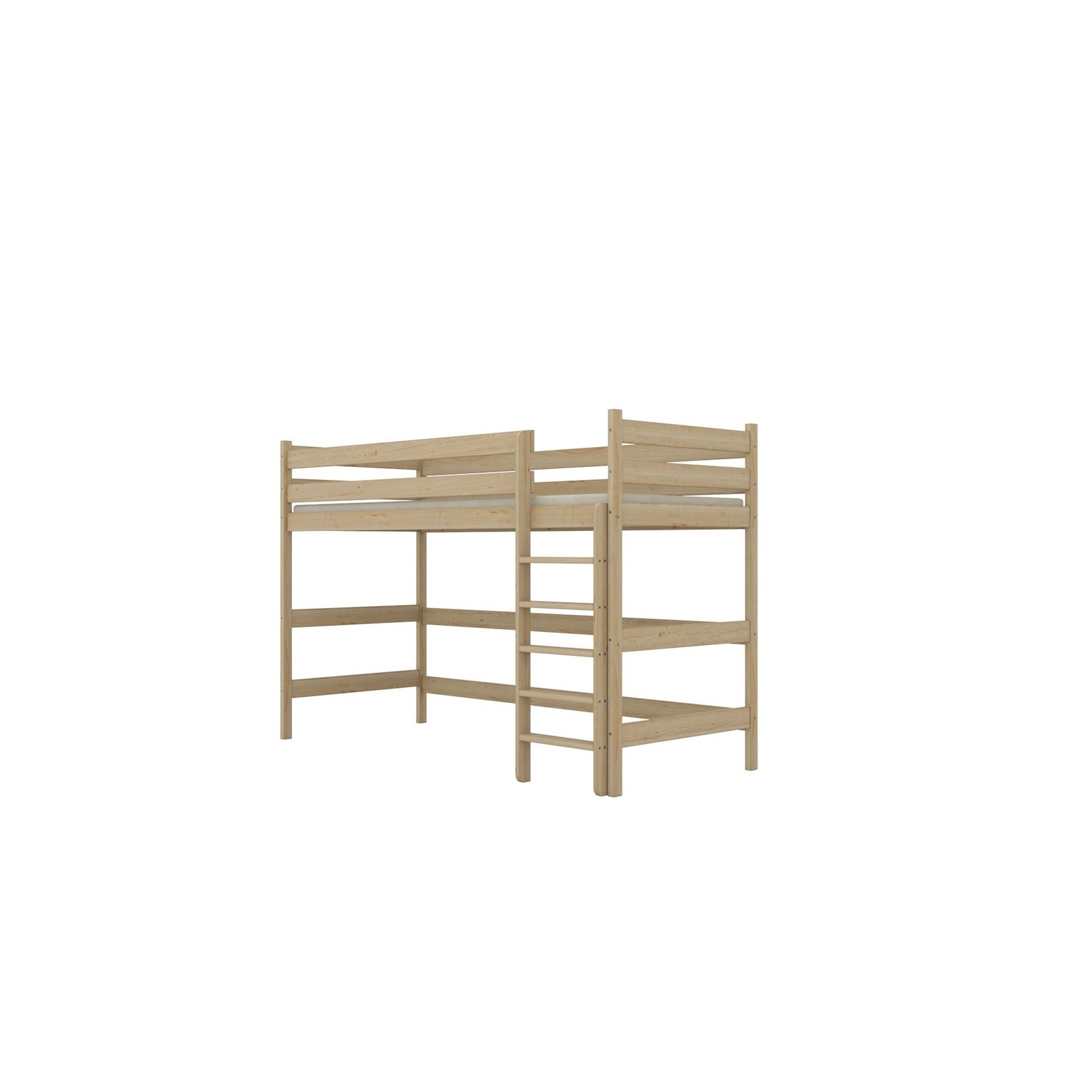 Łóżko Antek 2 180x90, Naturalny nielakierowany, Materac pianka lateks kokos 180/90/10 - materac średniej twardości (+549zł)