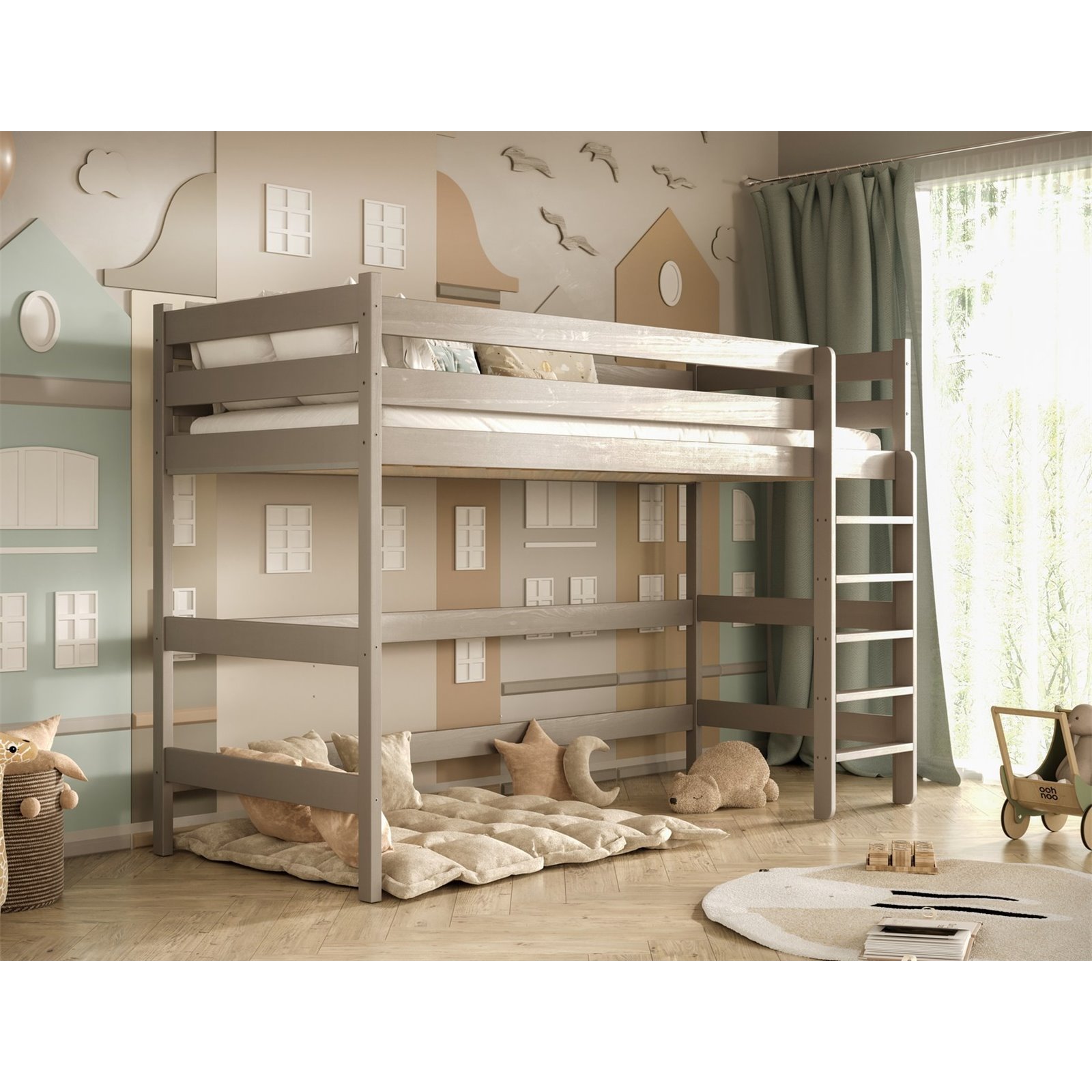 Łóżko Antek 2 180x90, Szary, Materac pianka lateks 180/90/10 - materac średniej twardości (+529zł)