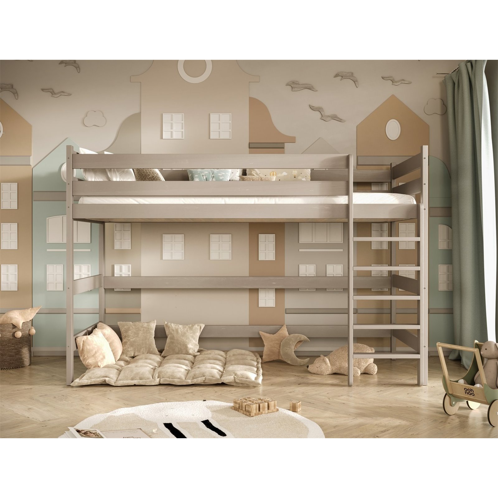 Łóżko Antek 2 200x80, Szary, Materac pianka lateks kokos 200/80/10 - materac średniej twardości (+579zł)