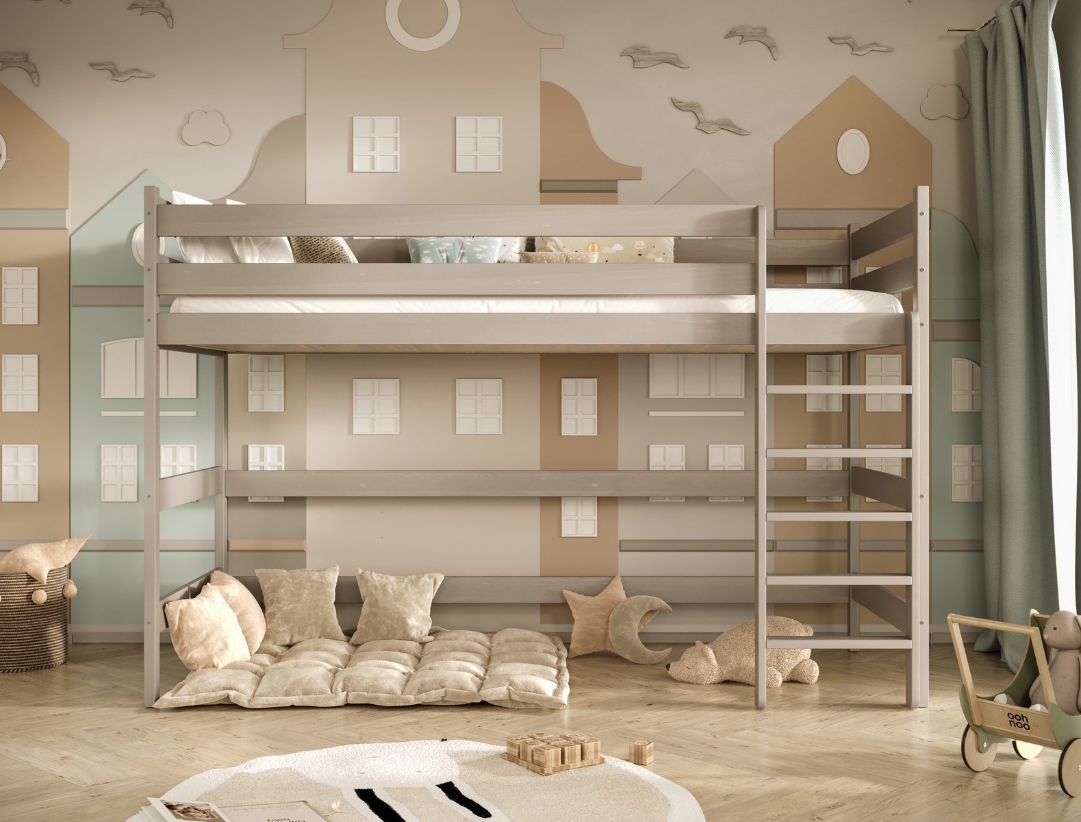 Łóżko Antek 2 - 200x90, kolor szary, materac piankowo-lateksowo-kokosowy