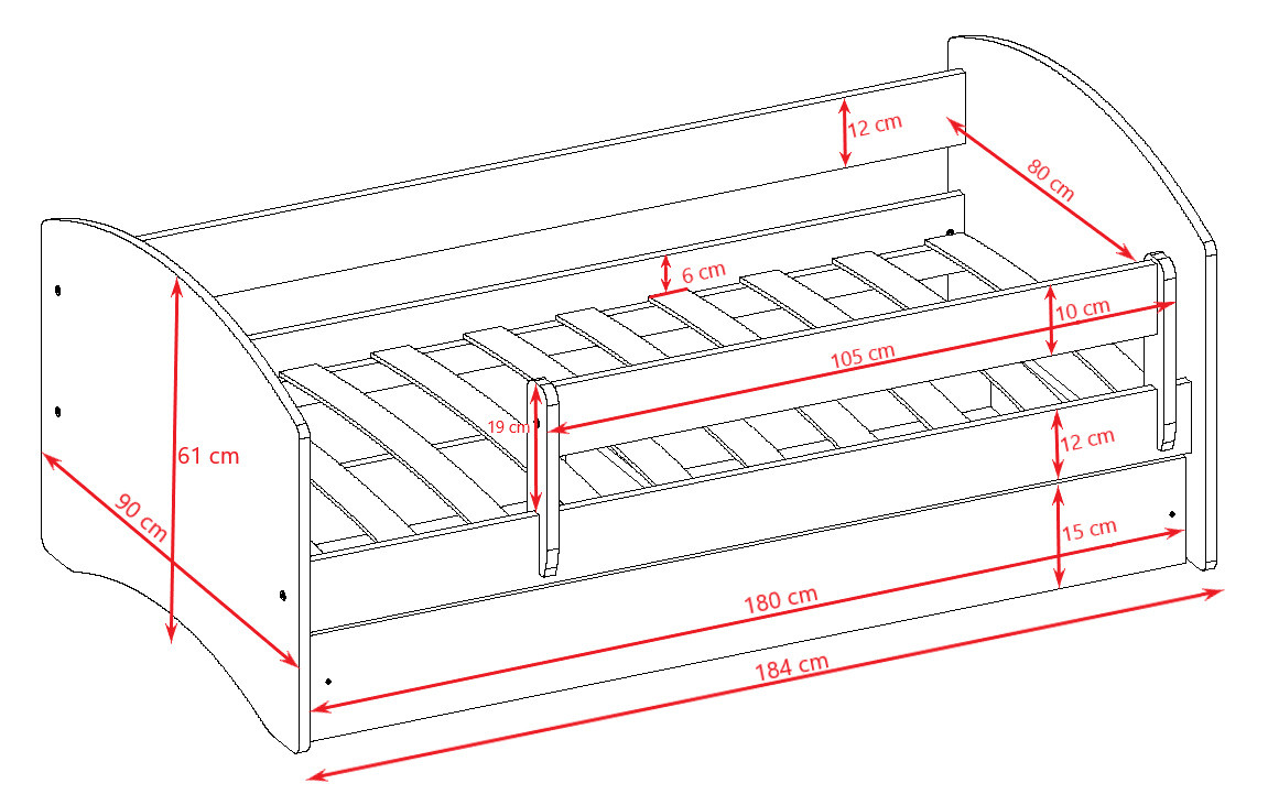 Łóżko dziecięce Babydreams Mapa