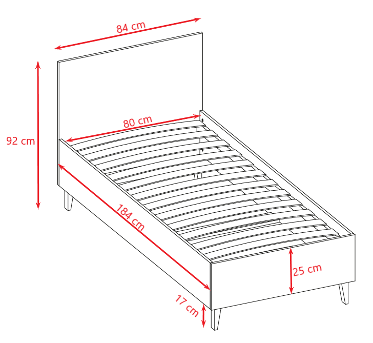 Łóżko dziecięce Kubi szare - materac piankowy