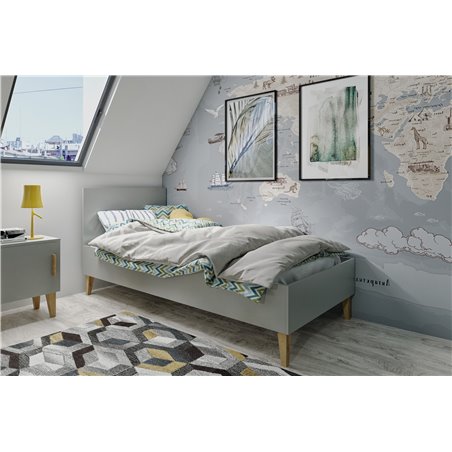 Łóżko dziecięce Kubi szare   Materac pianka kokos 180/90/9 - materac średniej twardości (+349zł)b               