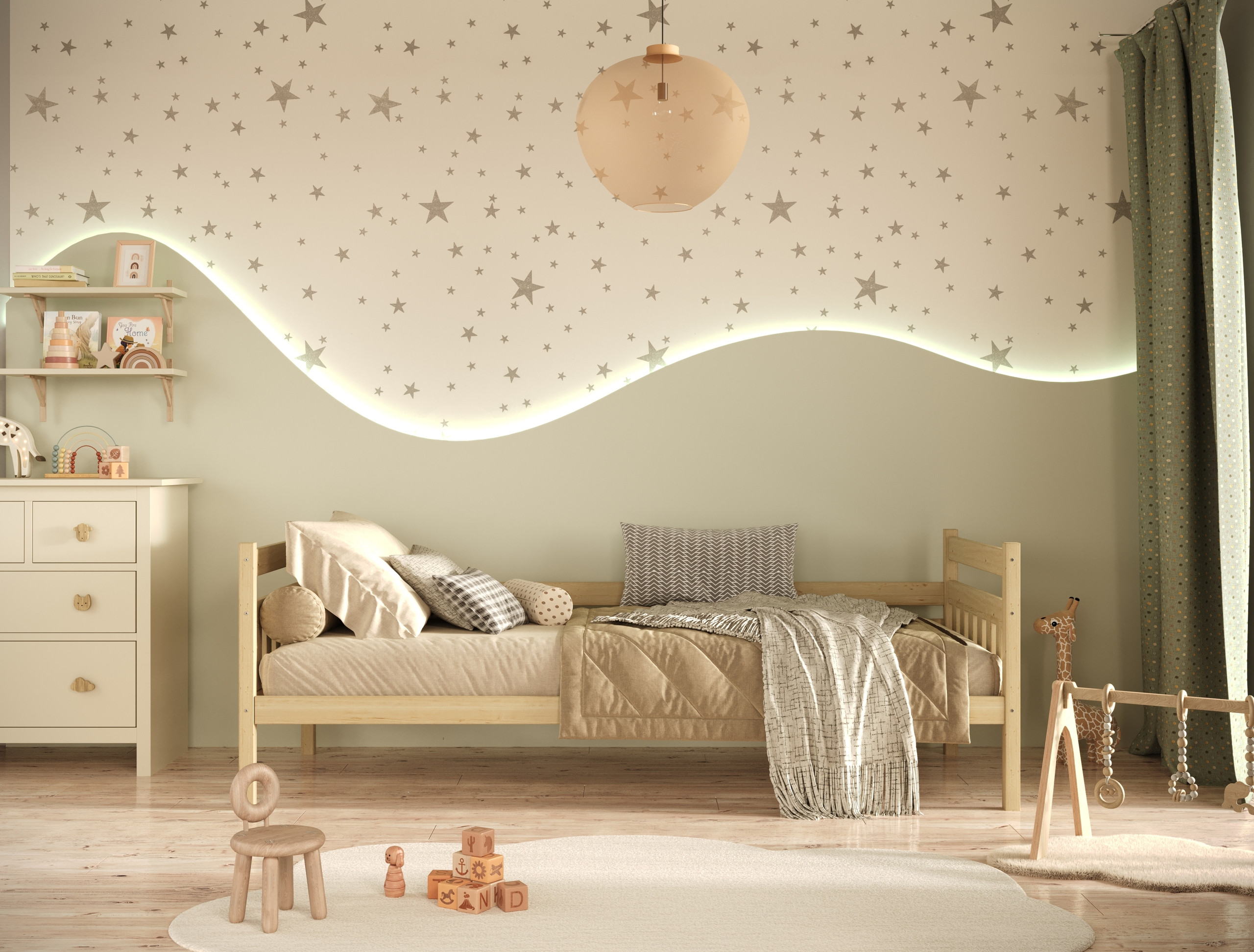 Łóżko Dawid - 180x90, kolor naturalny lakierowany, z szufladami, materac lateksowy