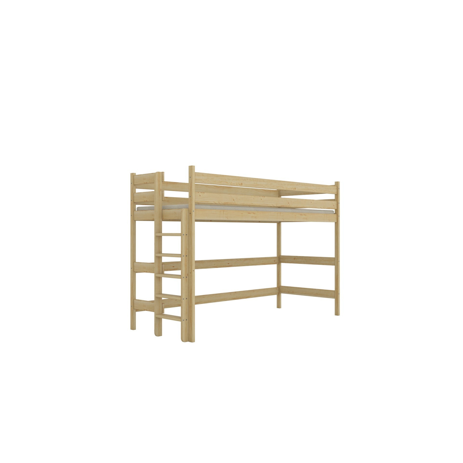 Łóżko Antek 1 - 160x80, kolor naturalny lakierowany, materac piankowy