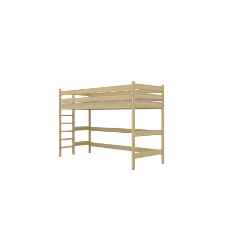 Łóżko Antek 1 - 160x80, kolor naturalny nielakierowany, z wysuwanym spaniem, materac piankowo-lateksowo-kokosowy