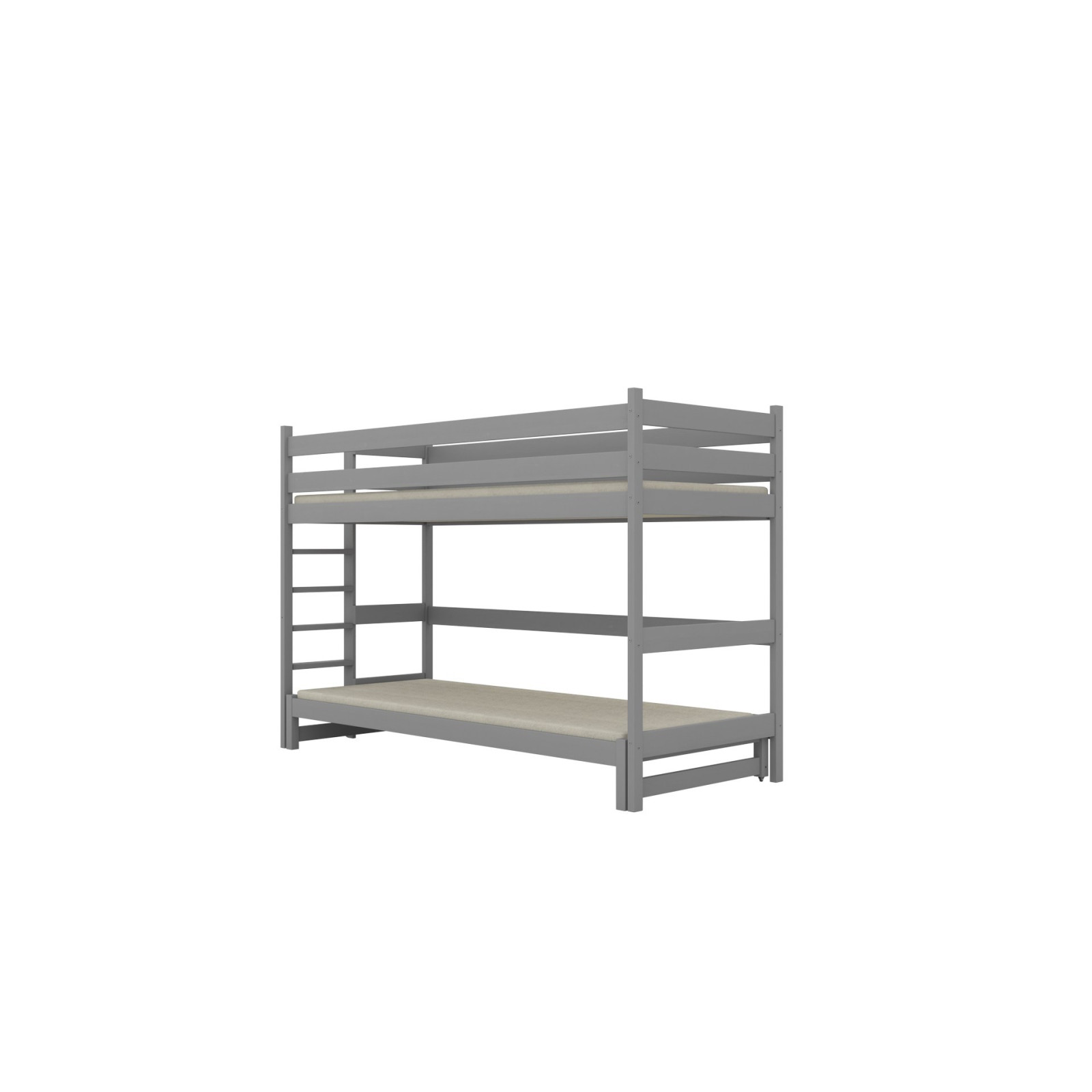 Łóżko Antek 1 - 180x90, kolor szary, materac piankowo-kokosowy